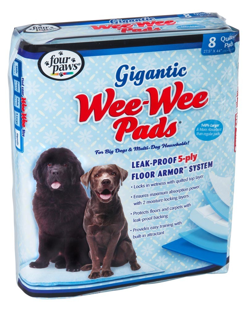 Four Paws Four Paws Wee-Wee Gigantic Dog Pee Pads 8-Count 1ea/Gigantic 27,5 in X 44 in