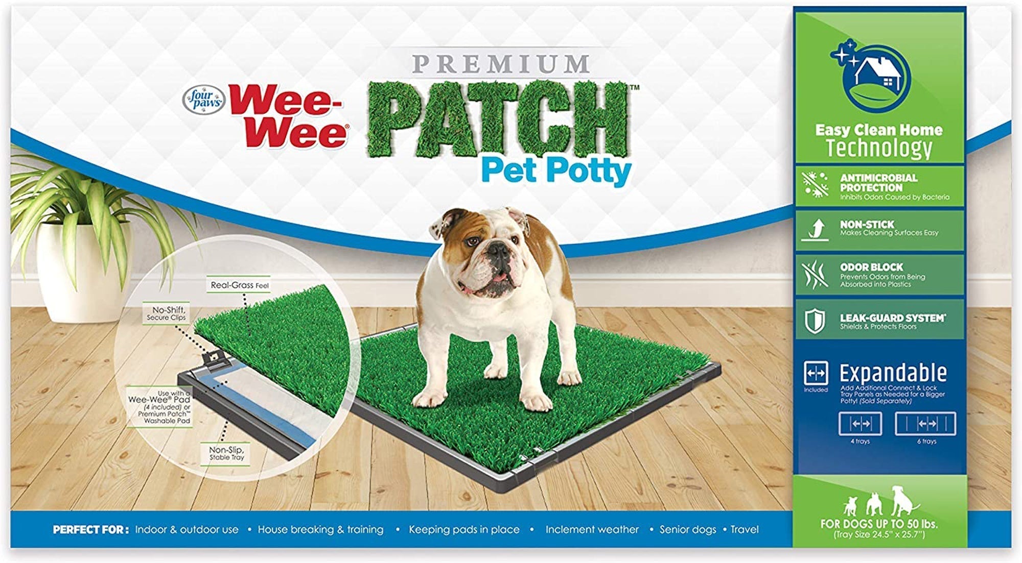 Four Paws Wee-Wee Premium Patch Indoor and Outdoor Pet Potty Premium Patch 1ea/24,5 in X 25,7 in (1 ct)