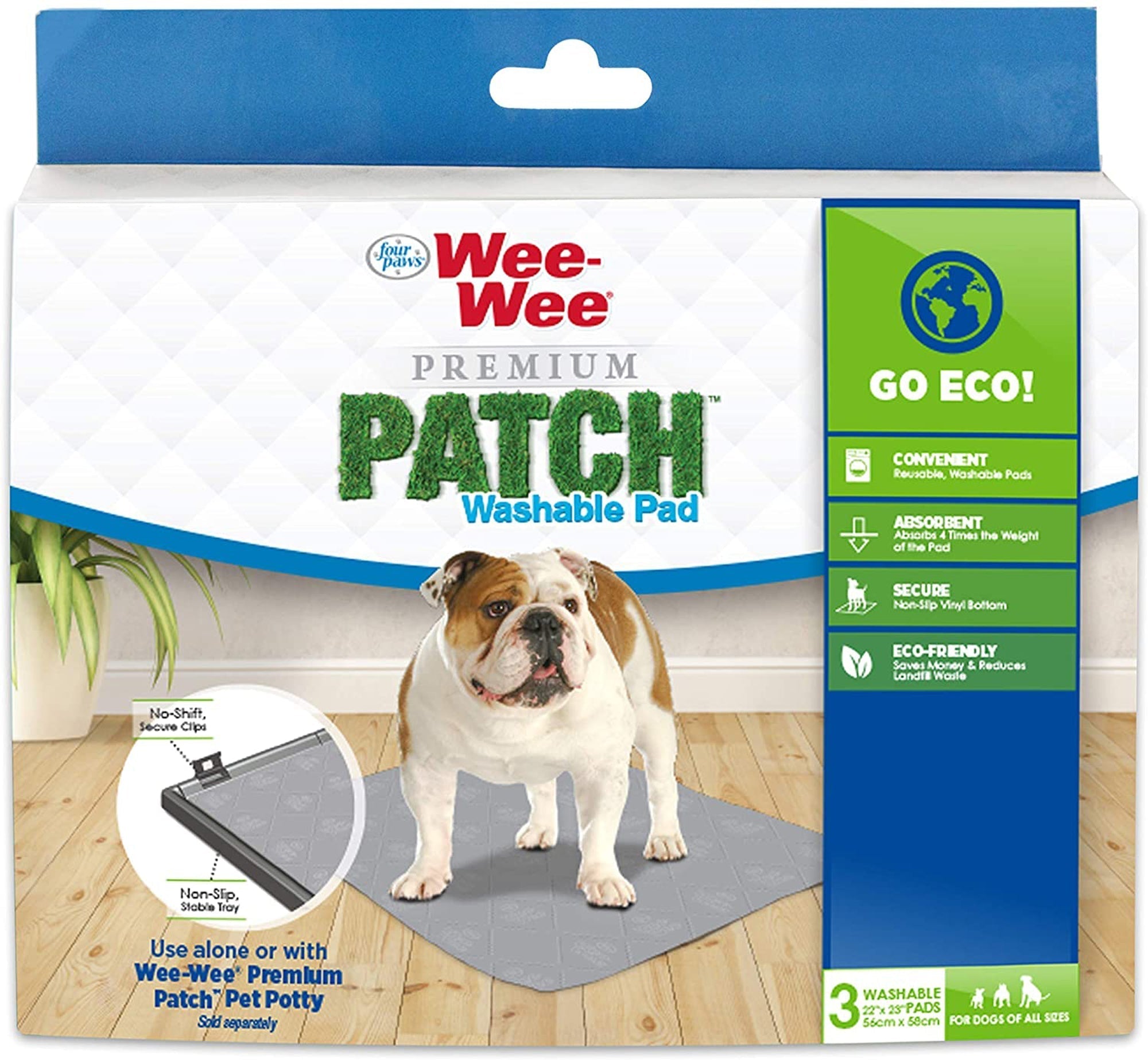 Four Paws Wee-Wee Premium Patch Washable Pee Pad for Dogs Premium Patch (Washable Pad) 1ea/24,5 in X 25,7 in (1 ct)