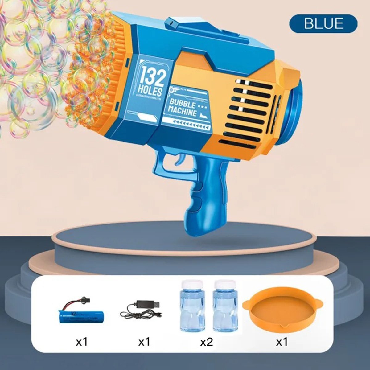132 Holes Bubble Gun Bazooka Bubble Blaster Gun