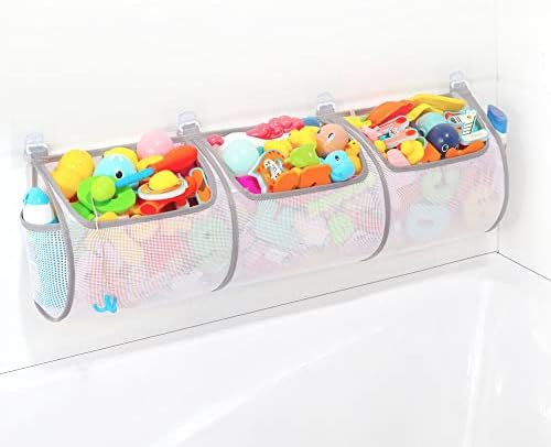 Ligereza Bathtub Toy Holder，Prevent Spots，Bath Toy Storage Bath Toys for Kids Ages 4-8 30“x8.7”Mesh Bath Toy Holder，let Baby Bath Toys Quick Drying…