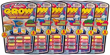JA-RU Magic Grow Capsules (6 Pack, 72 Capsules) Sea Creatures, Dinosaur, Animal Farm Toys. Water Growing Toys for Kids. Expanding Foam Bath Toys. Animal Party Favors Fidget Toy. 305-6A