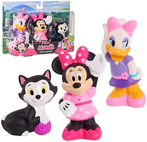 Disney Junior Minnie Mouse 3-Pack Bath Toys, Figures Include Minnie Mouse, Daisy Duck, and Figaro, Officially Licensed Kids Toys for Ages 3 Up by Just Play