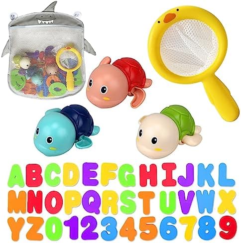 Bath Toys for Toddlers 1-3 - Mold Free Bath Toys Baby Pool Toys Toddler Age 1-2-4 Bath Toys for Infants 6-12 Months 1 2 3 4 Year Old Girl Boys Gifts Wind-Up Bathtub Toys for Baby Water Tub Toys