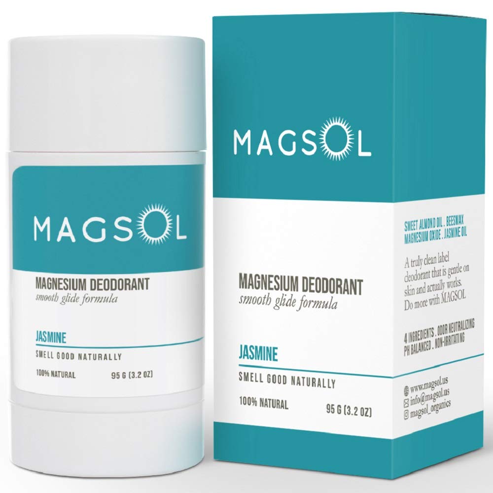 MAGSOL Aluminum Free Deodorant for Women and Men - Natural Deodorant with 4 Total Ingredients, No Baking Soda (Jasmine)