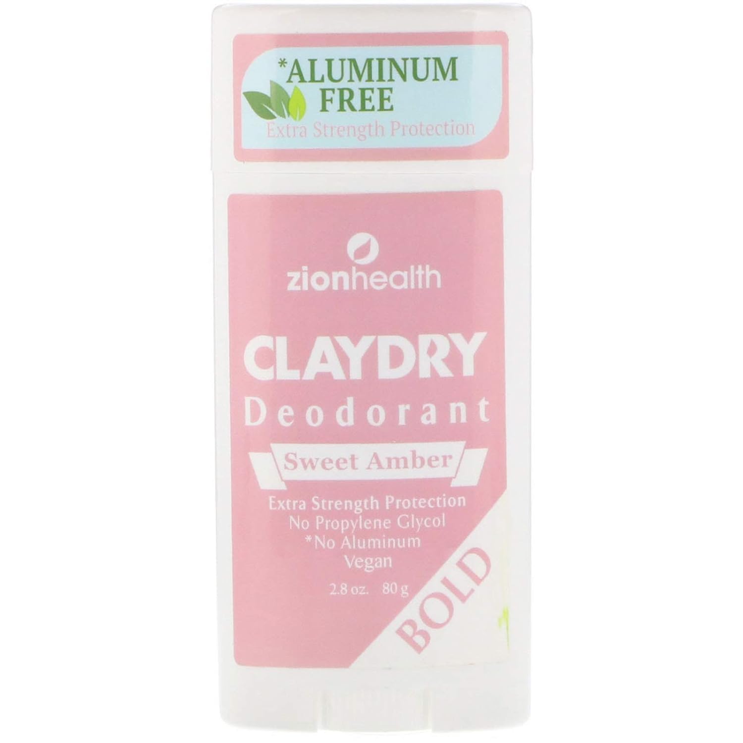 ClayDry Bold Sweet Amber Deodorant Zion Health 2.8 oz Stick