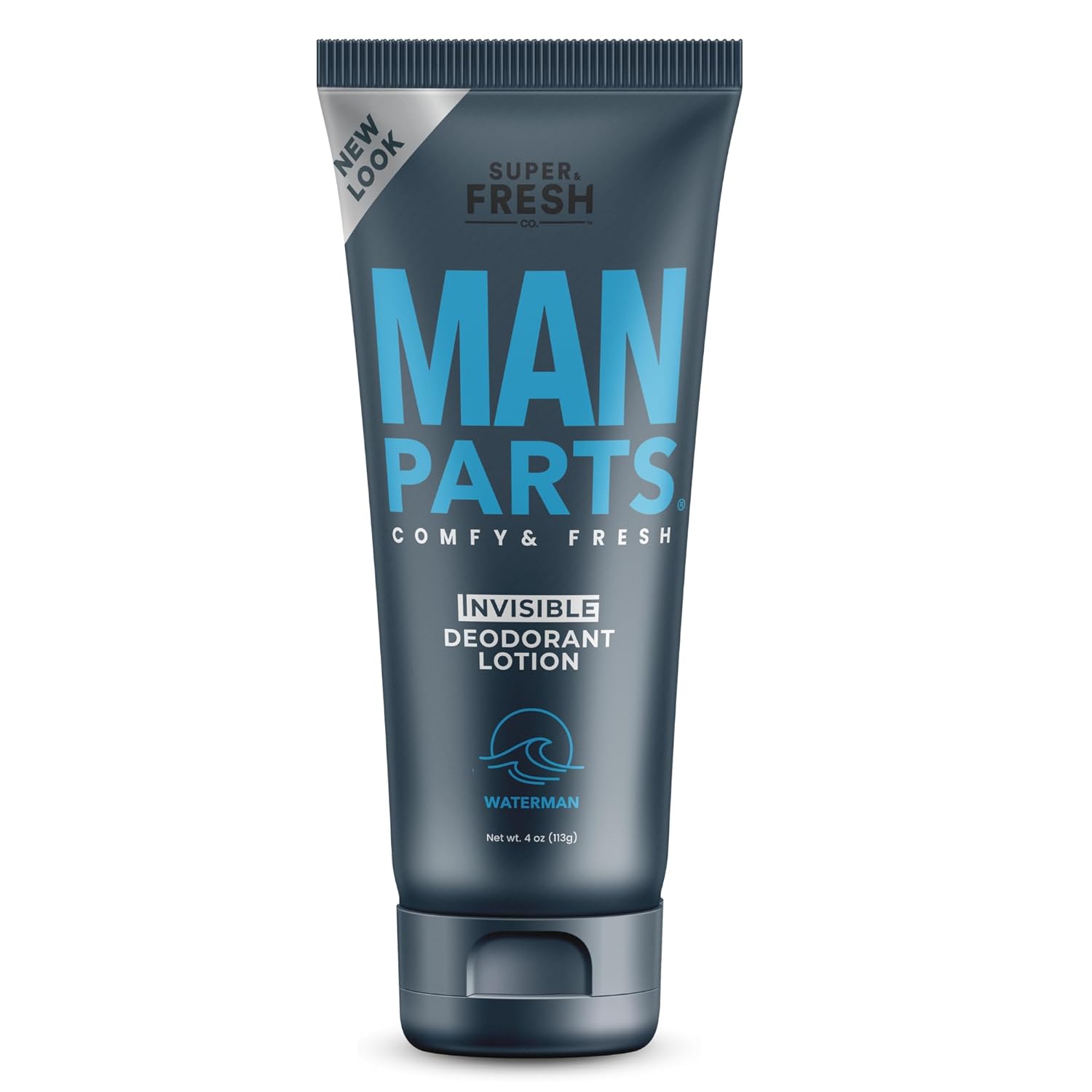 Man Parts Ball Deodorant for Men - INVISIBLE LOTION - Mens Hygiene Cream for Groin, Butt, & Body - Fresh Control Odor, Anti Chafing, Stop Itch, Absorb Sweat - Aluminum Free - 4 oz Tube