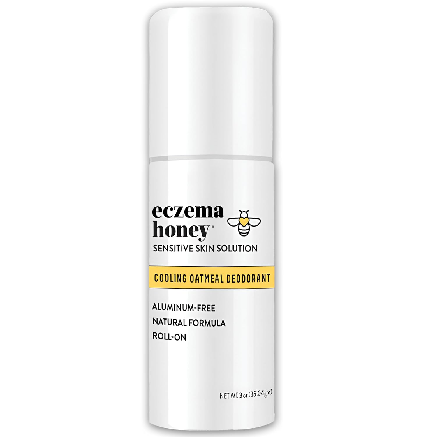 Eczema Honey Soothing Oatmeal Deodorant - Aluminum Free Roll On for Women & Men - All Natural Deodorant for Eczema Prone & Sensitive Skin (3 Oz)