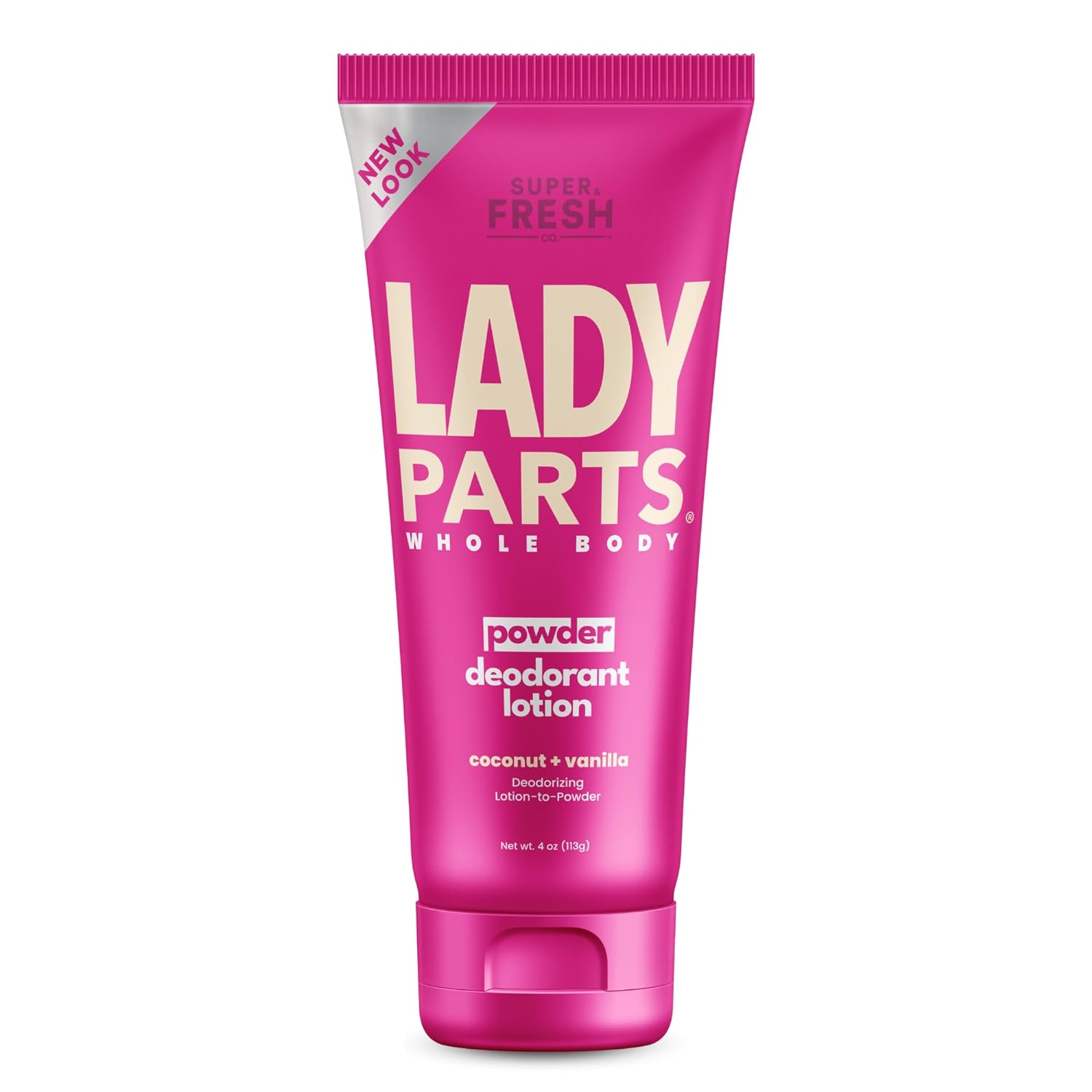 Lady Parts Whole Body Deodorant Lotion For Women. Powder Lotion for Privates & Body to Stop Odor & Friction - Aluminum Free - CocoVanilla Scent - 4oz