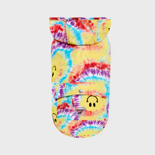 Canada Pooch Dog Pick Me Poncho Tie Dye Smiley 10
