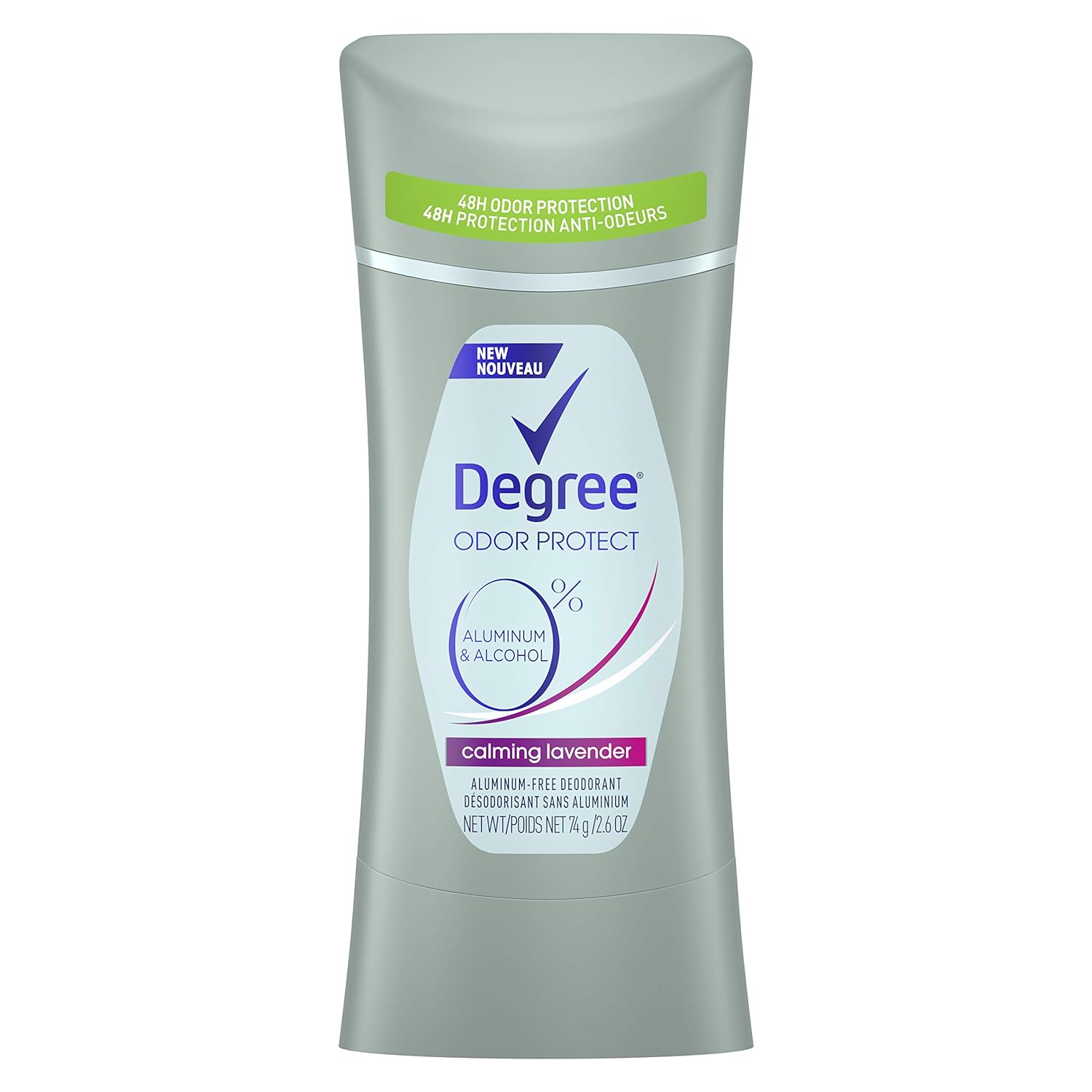 Degree 0% Aluminum Free Deodorant 48H Odor Protection Calming Lavender Deodorant for Women 2.6 oz