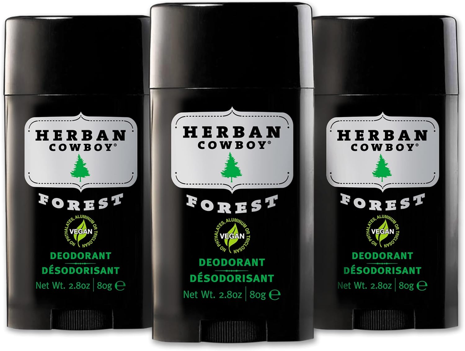 Herban Cowboy Forest Deodorant Maximum Protection 2.8 Ounce, 3 Pack