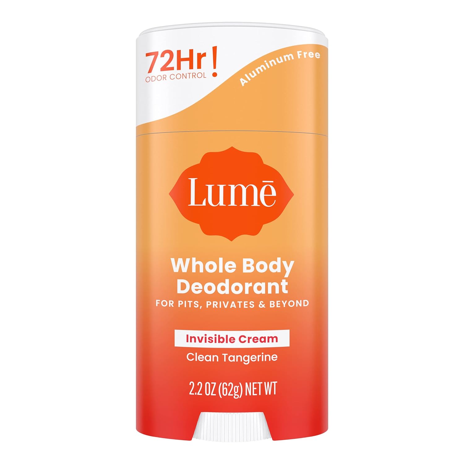 Lume Invisible Cream Stick - 2.2 ounce (Clean Tangerine)