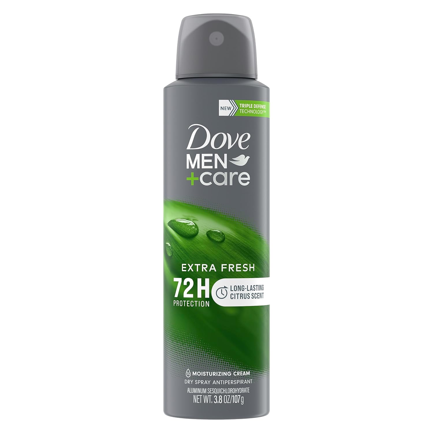Dove Men+Care Antiperspirant Deodorant Dry Spray For Men Extra Fresh 72-hour Sweat and Odor protection With Triple Defense Technology 3.8 oz