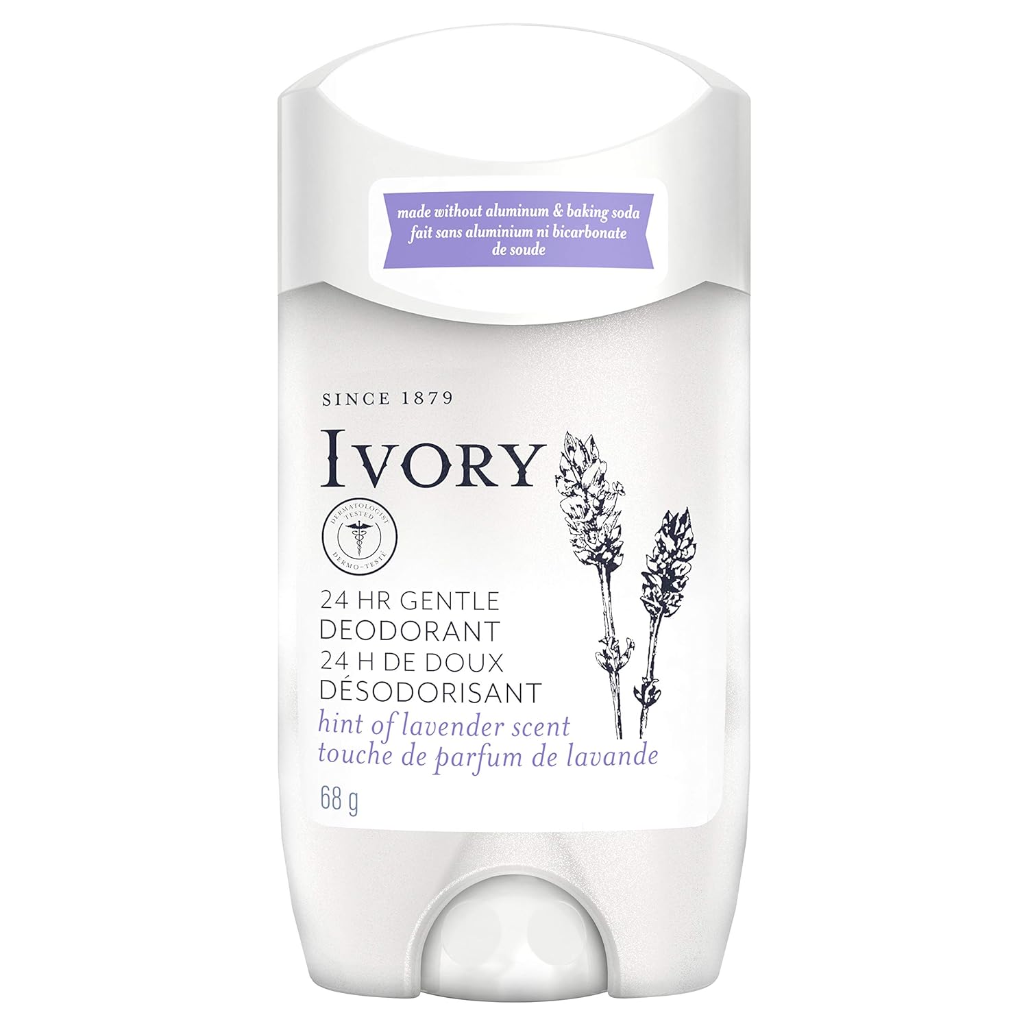 Gentle Ivory Aluminum Free Deodorant, Hint of Lavender, 2.4 oz