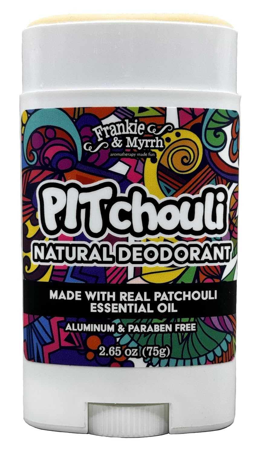 Frankie and Myrrh PITchouli | Natural Patchouli Deodorant for Hippie Women and Men | Real Essential Oils | Aluminum Free-Baking Soda, Coconut Oil and Shea Butter (2.56 oz) Paraben and Phthalate Free