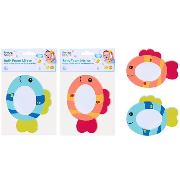 Baby's Cute Fish Themed Bath Foam Mirror in 2 Assorted Designs