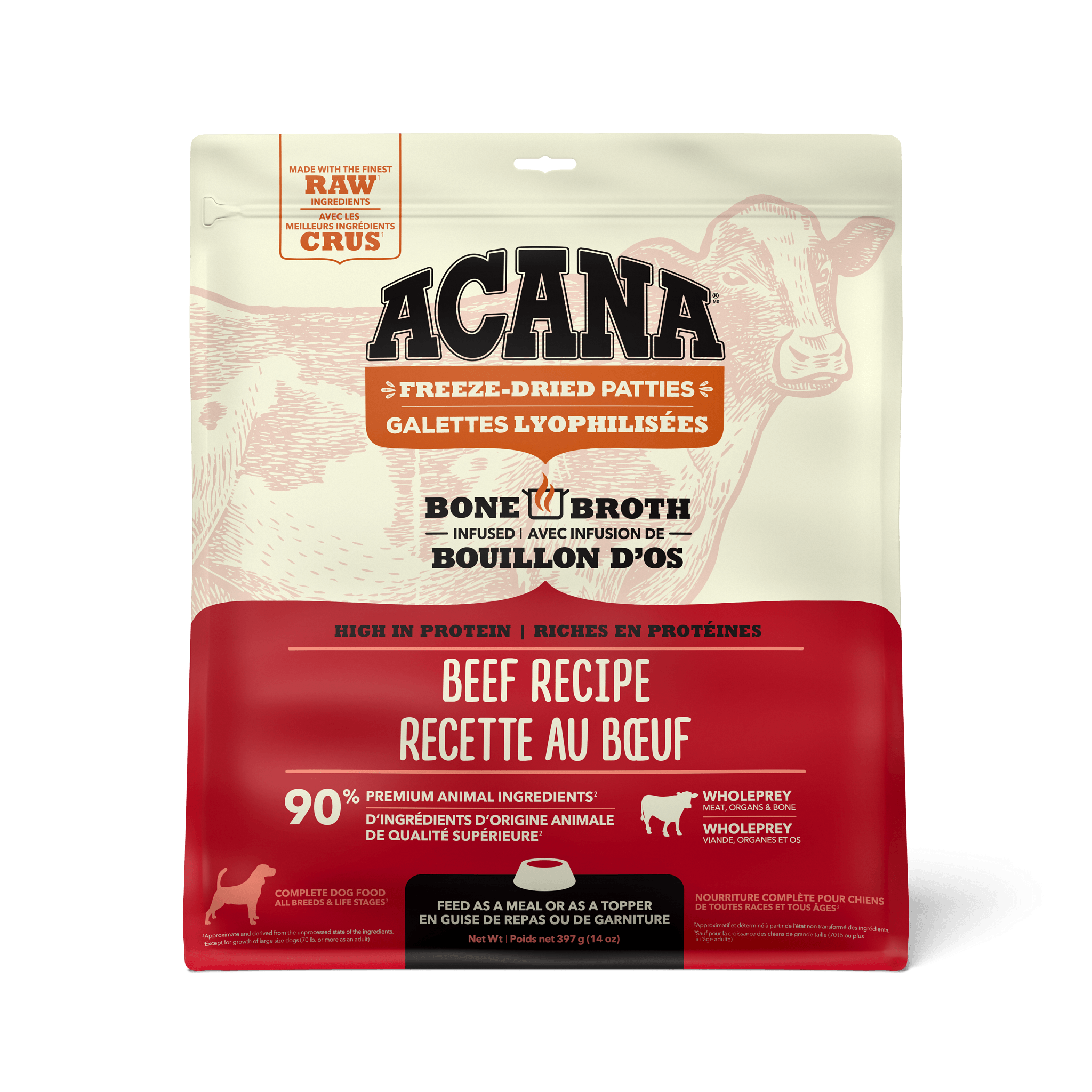 Acana Freeze-Dried Food Patties Ranch-Raised Beef Recipe