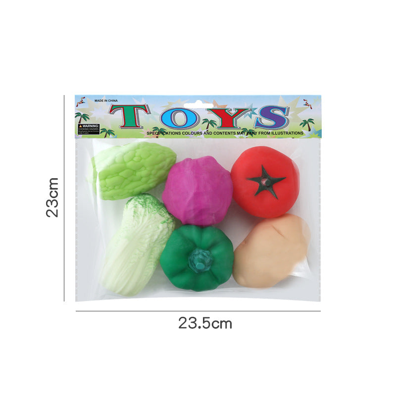 Children's Bath Toys Simulation Fruit And Vegetable Kneading Sound Puzzle Baby Baby Bathroom Water Toys Wholesale
