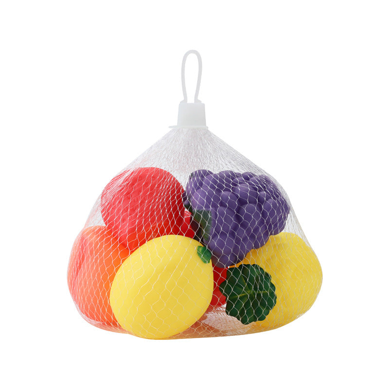 Children's Bath Toys Simulation Fruit And Vegetable Kneading Sound Puzzle Baby Baby Bathroom Water Toys Wholesale