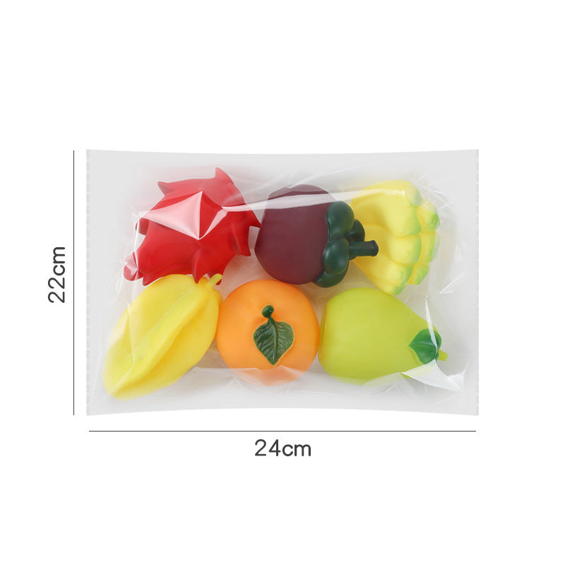 Children's Bath Toys Simulation Fruit And Vegetable Kneading Sound Puzzle Baby Baby Bathroom Water Toys Wholesale