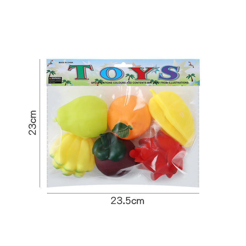 Children's Bath Toys Simulation Fruit And Vegetable Kneading Sound Puzzle Baby Baby Bathroom Water Toys Wholesale