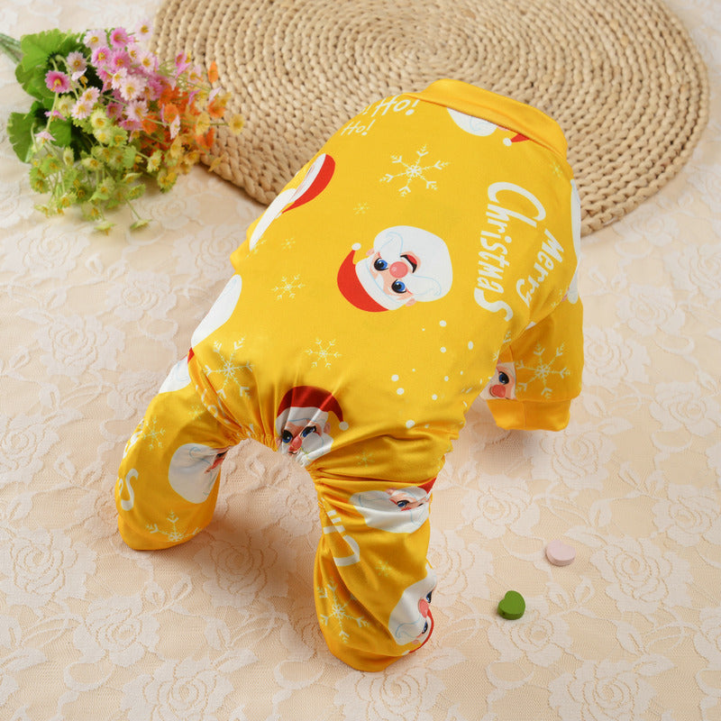 Christmas Dog Pajamas Pet Clothes Costume Apparel Jumpsuit Puppy