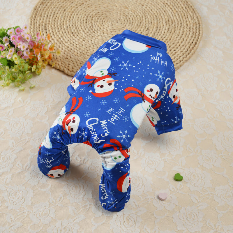 Christmas Dog Pajamas Pet Clothes Costume Apparel Jumpsuit Puppy