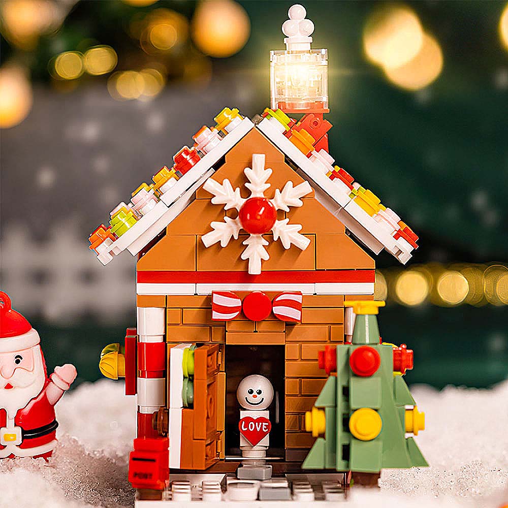 Christmas Storage Box Creative Gingerbread House Building Blocks Gifts