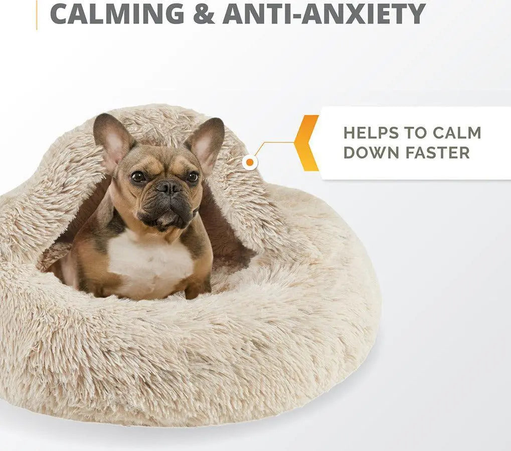 Hooded Round Bed Tan PET63HD5680P