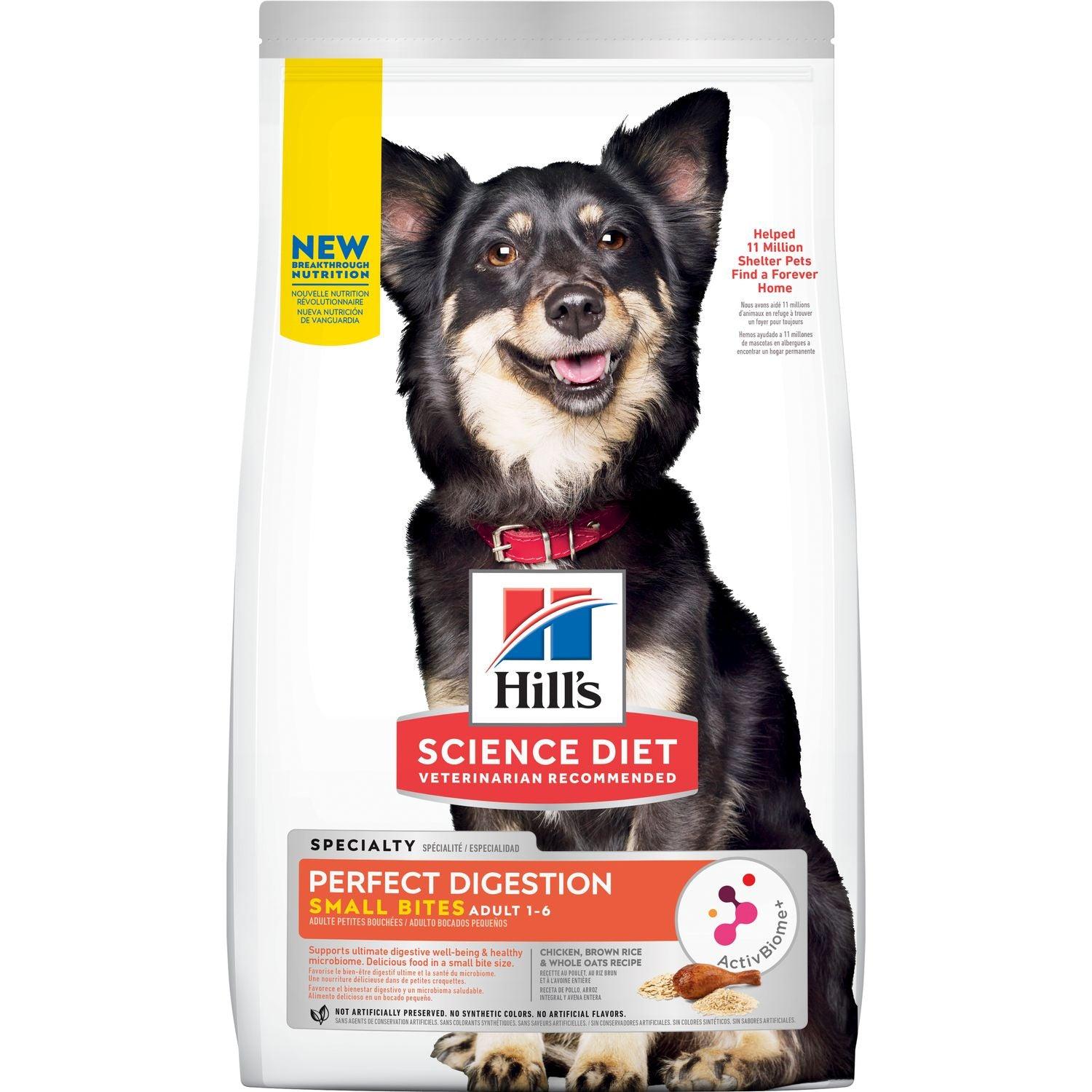 Hill's Science Diet Perfect Digestion Small Bites Chicken, Brown Rice & Whole Oats Recipe Dog Food